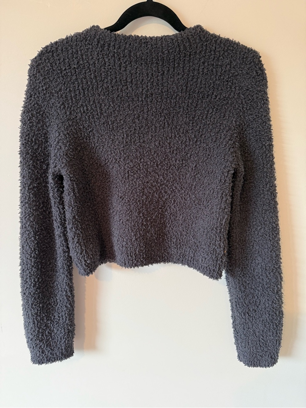 4. | aerie | Cozy Charcoal cropped Crewneck Sweater | M - Picture 2 of 5
